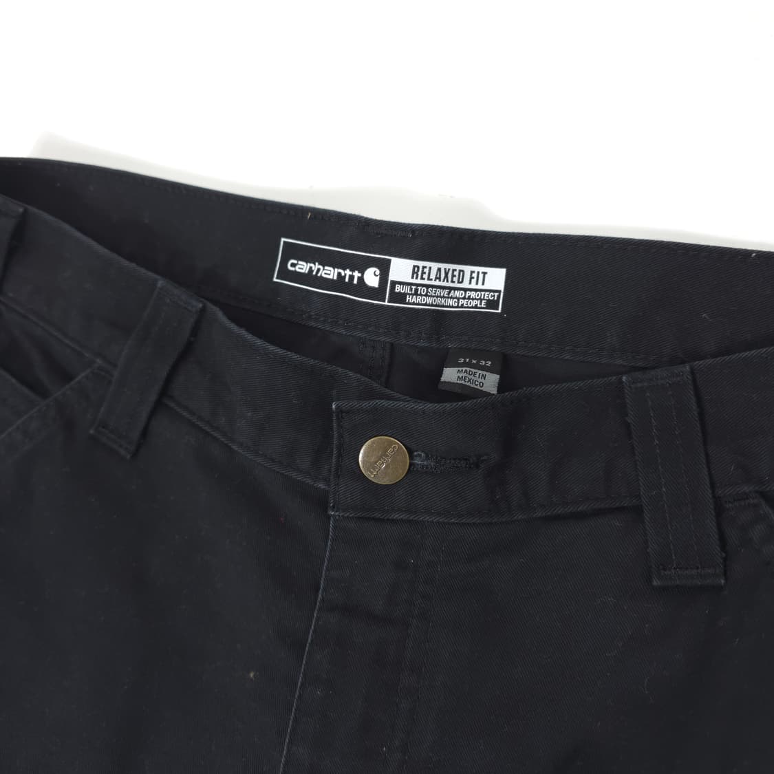 칼하트 릴렉스드핏 코튼 워크팬츠 블랙 (31/32) 상품이미지3