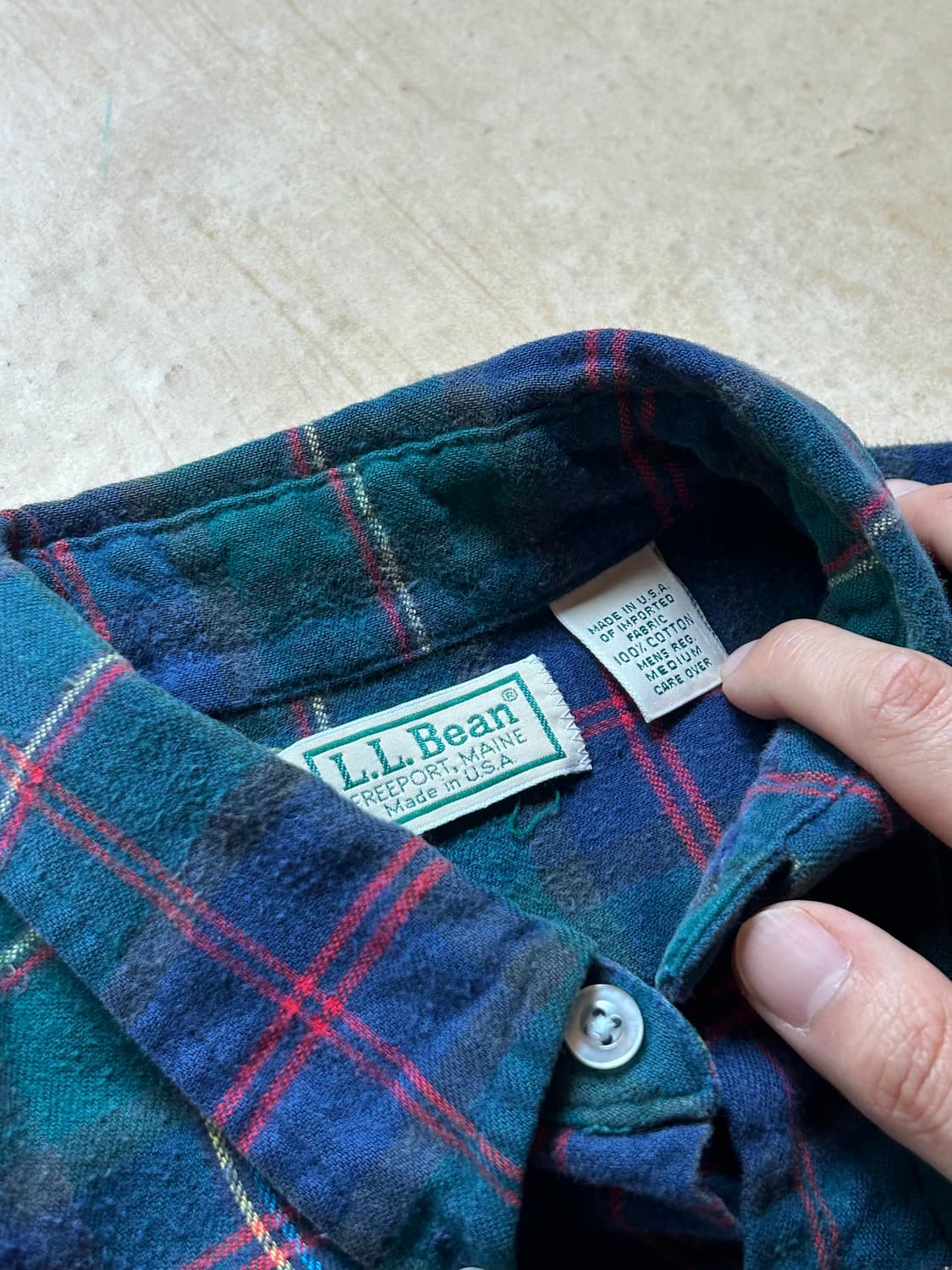 90s 엘엘빈 플란넬 체크 셔츠 Made in USA 상품이미지4