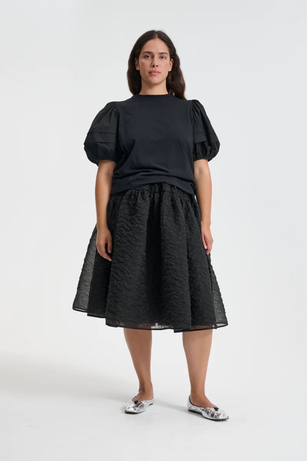 [M]세실리에 반센 BEN 퍼프 블라우스/네이비 상품이미지6