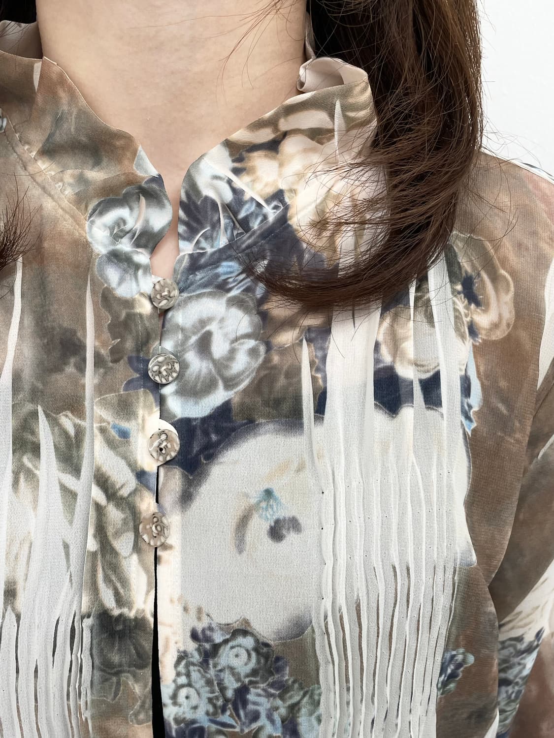 페어리 엔틱 플로럴 링클 블라우스 상품이미지4