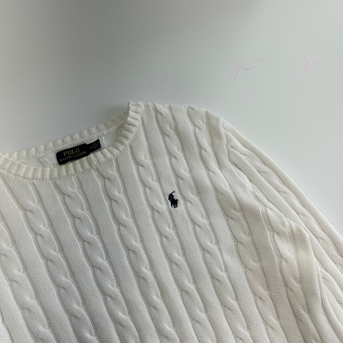 Polo 폴로 네이비포니 화이트 케이블니트 상품이미지4