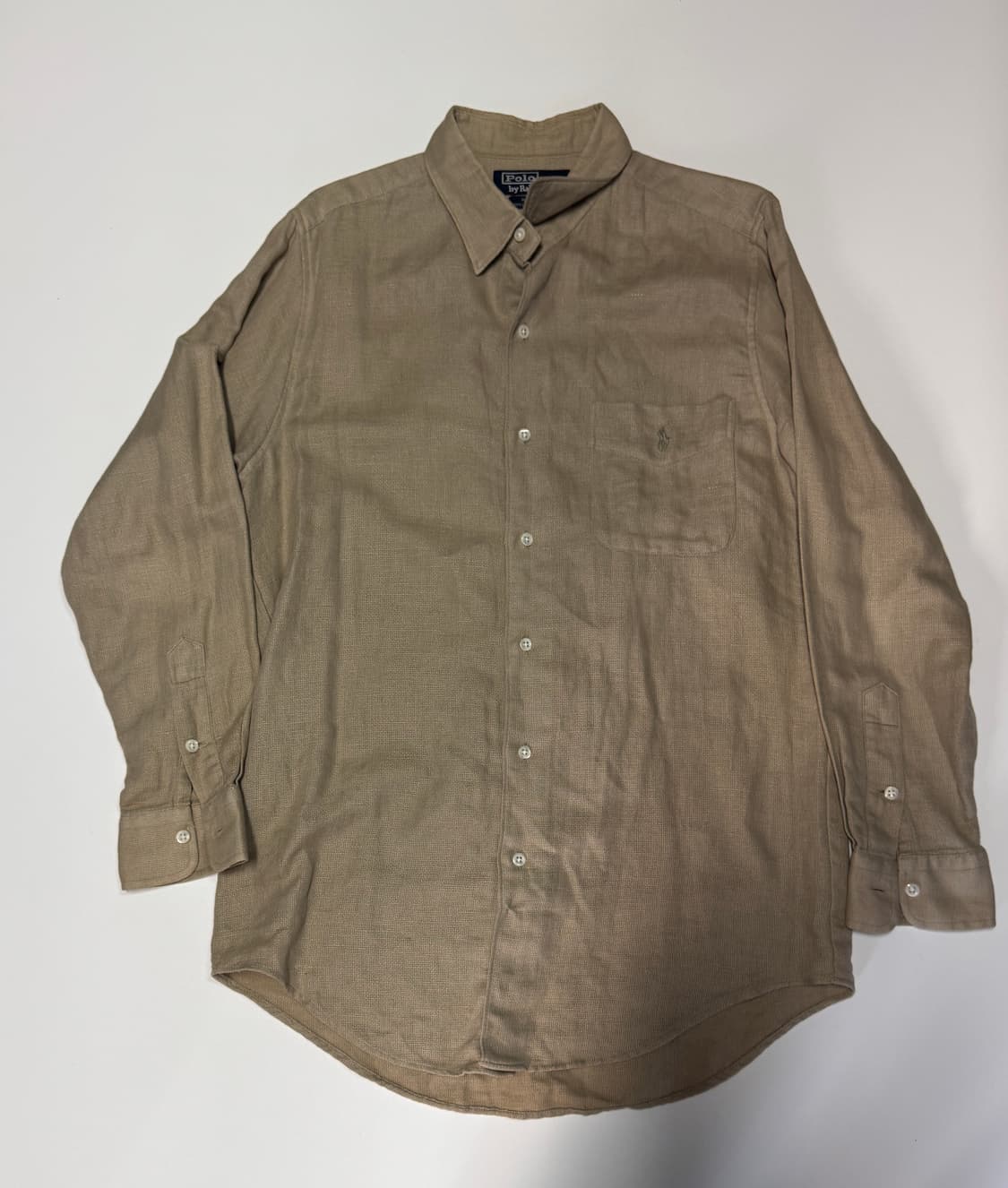 폴로 랄프로렌 클래식 린넨 혼방 긴팔 셔츠 베이지 상품이미지1