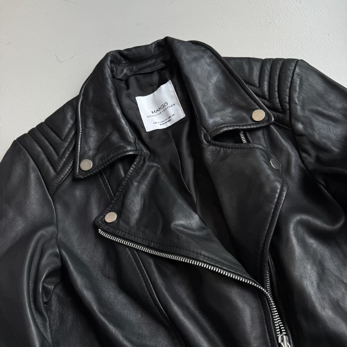 바이커 리얼레더 사선 라이더 양가죽 자켓 상품이미지5