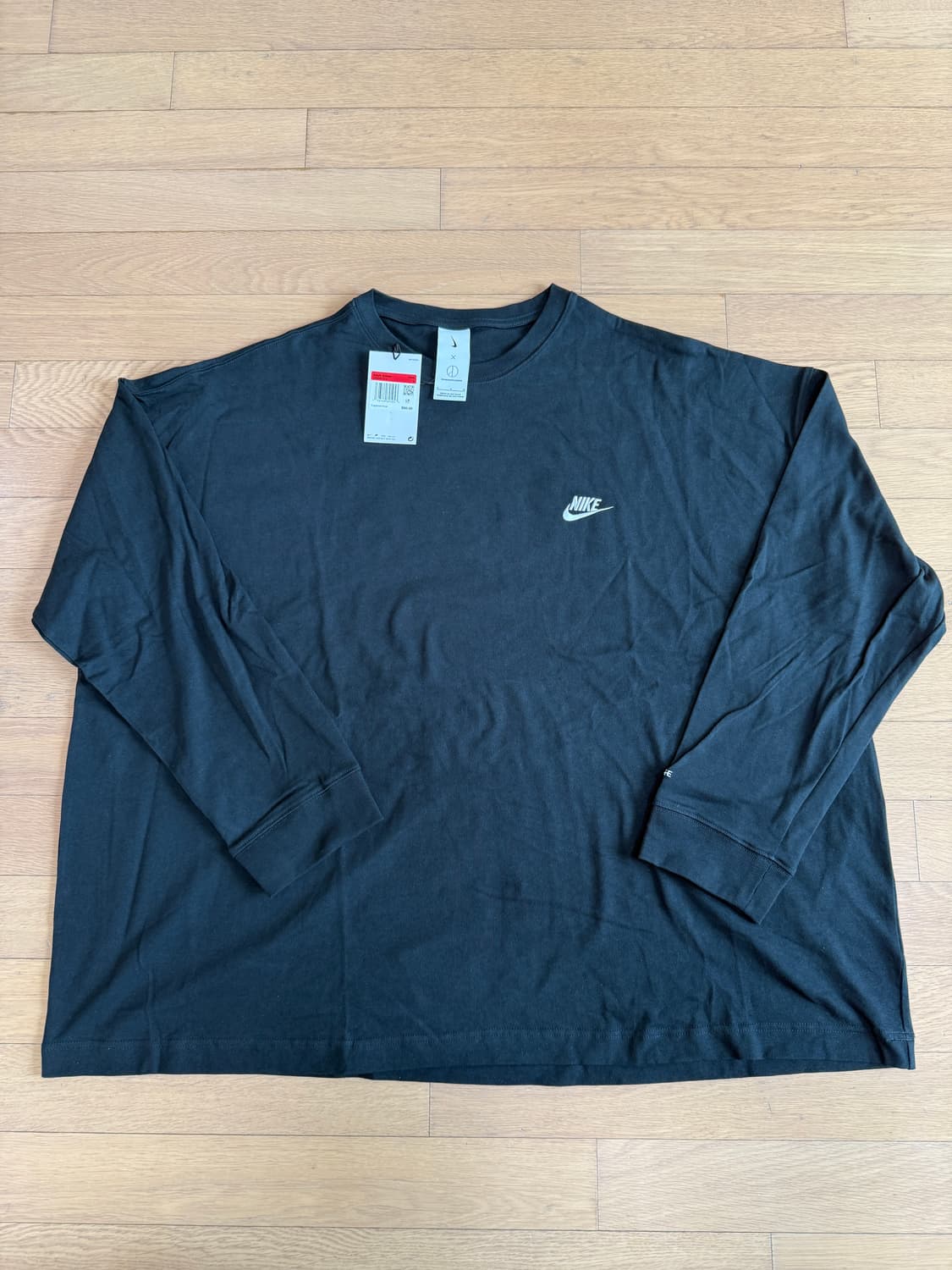 [L] 나이키 피스마이너스원 피마원 롱슬리브 긴팔 티셔츠 블랙 지디 상품이미지3