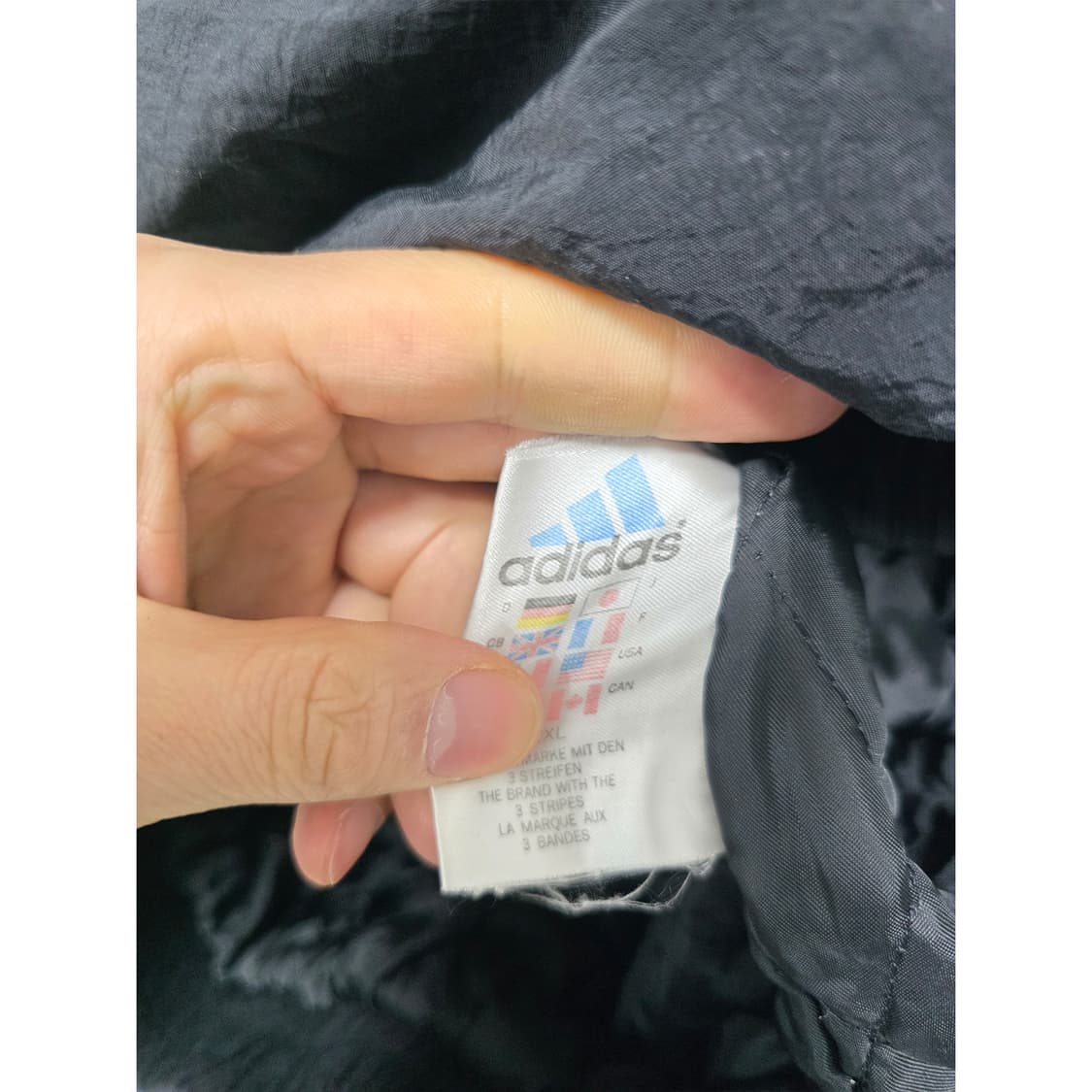 택포) 아디다스 블랙 올드스쿨 후드 바람막이 105 상품이미지3