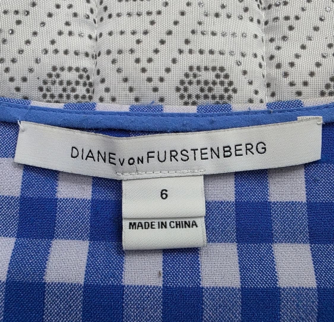 DVF 다이앤본퍼스텐버그 깅엄체크 블라우스 ~55 상품이미지6