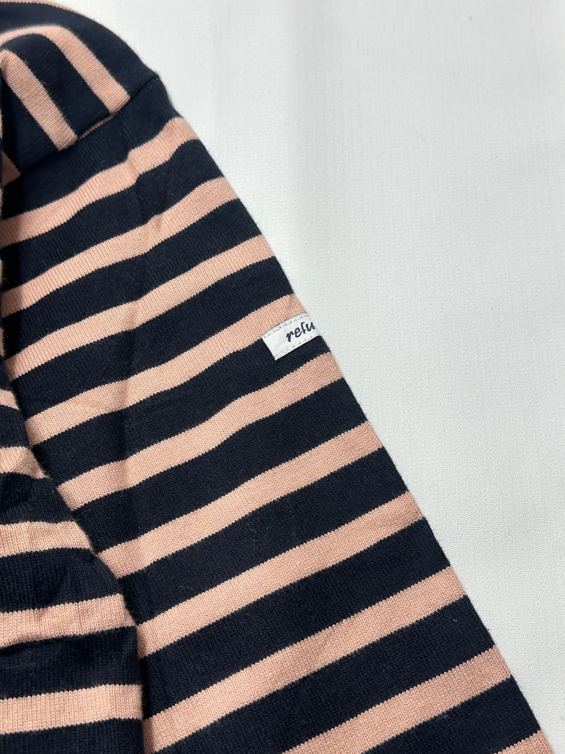 재팬 저널스탠다드 단가라 네이비&핑크 티셔츠 베이직 핀터깔  상품이미지5