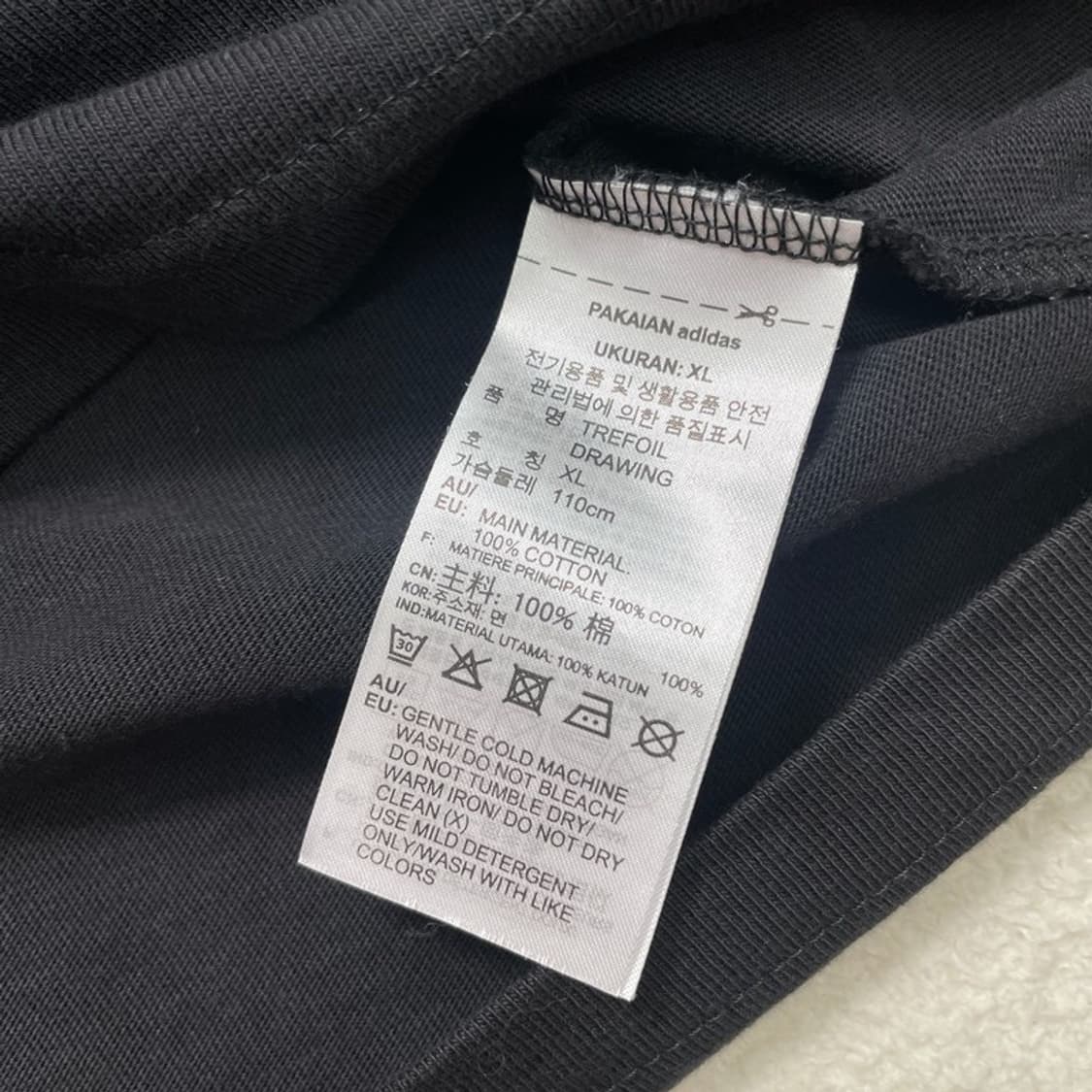 ADIDAS 트레포일 반팔티 블랙 XL 상품이미지5