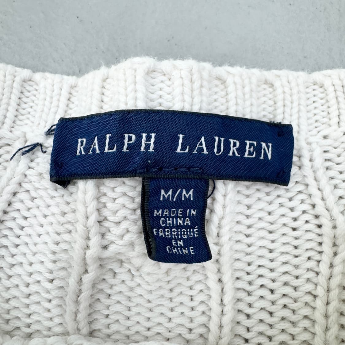 폴로 포니 꽈배기 니트 화이트 상품이미지4
