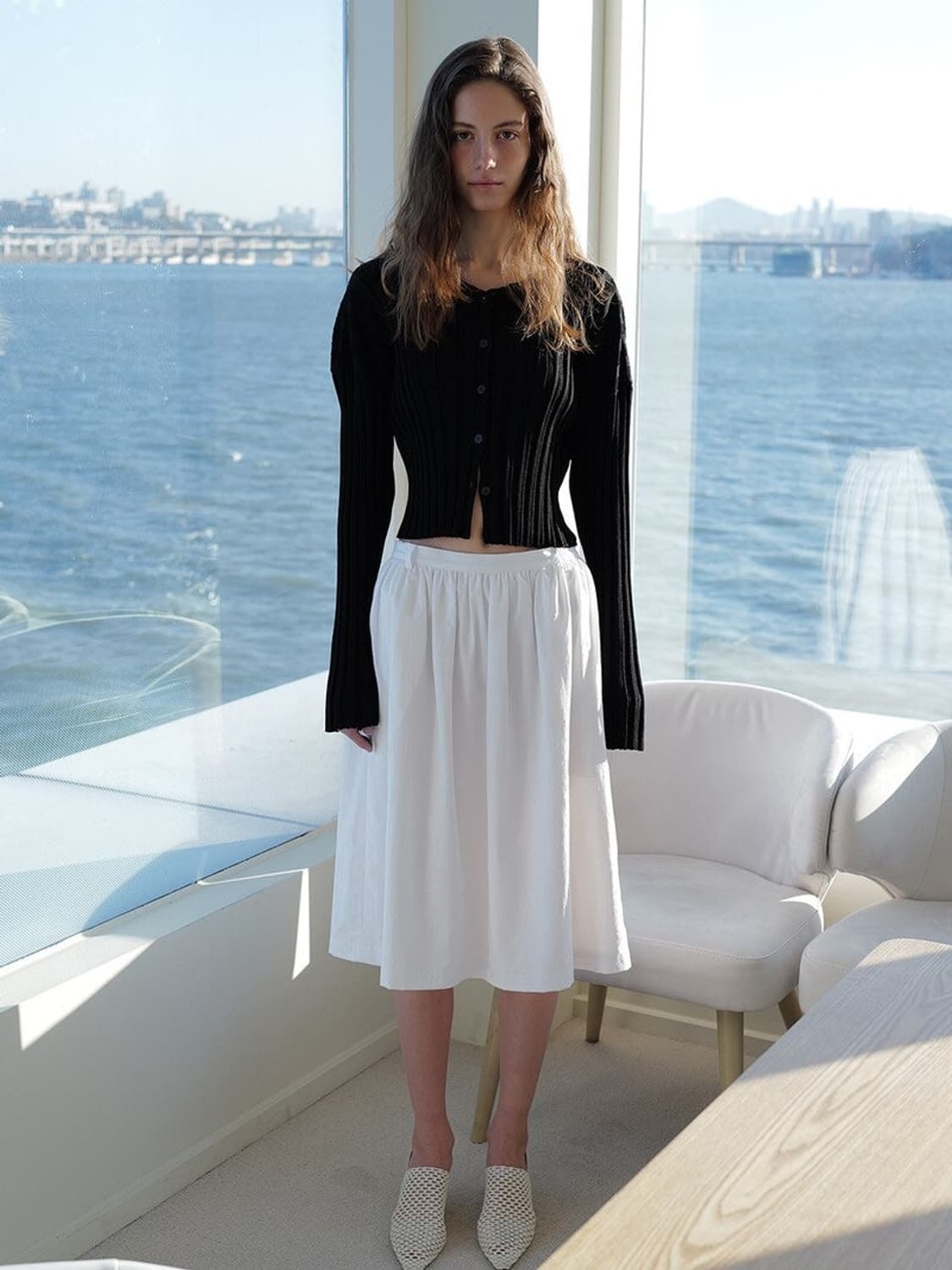 MILLIE RIB KNIT CARDIGAN/ 블랙/ 새상품 상품이미지2