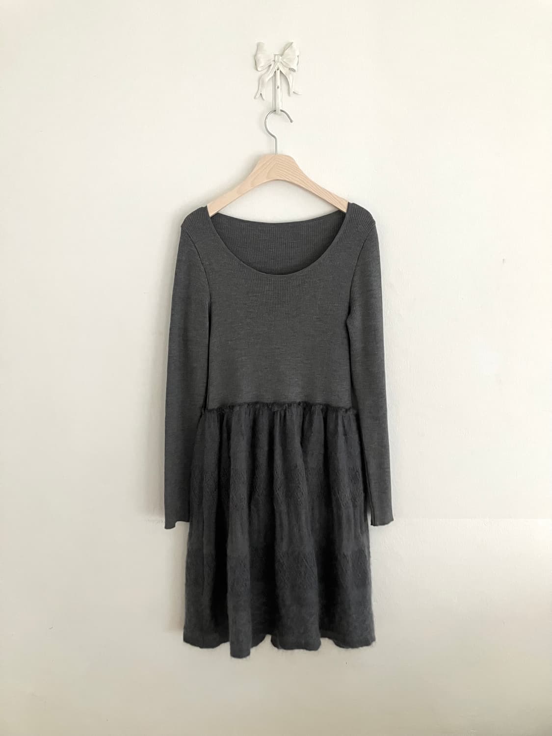그레이 니트 발레리나 원피스 상품이미지1