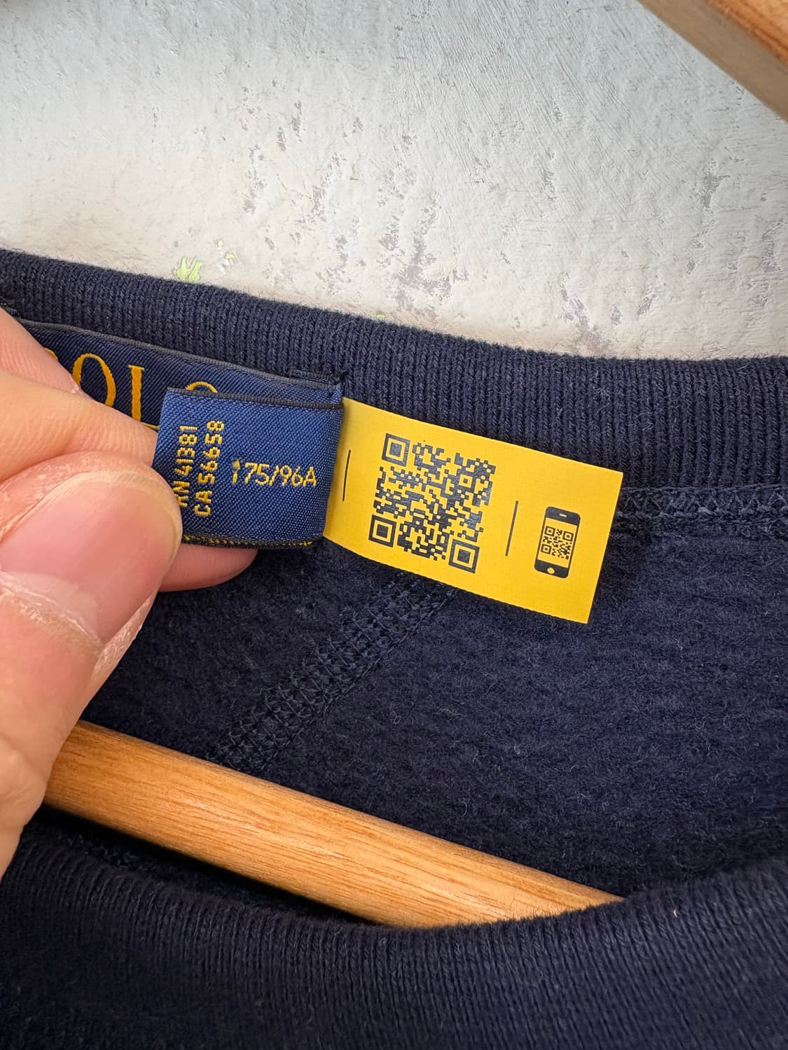 폴로랄프로렌 큐알 인증 빅로고 네이비 자수 맨투맨 상품이미지7