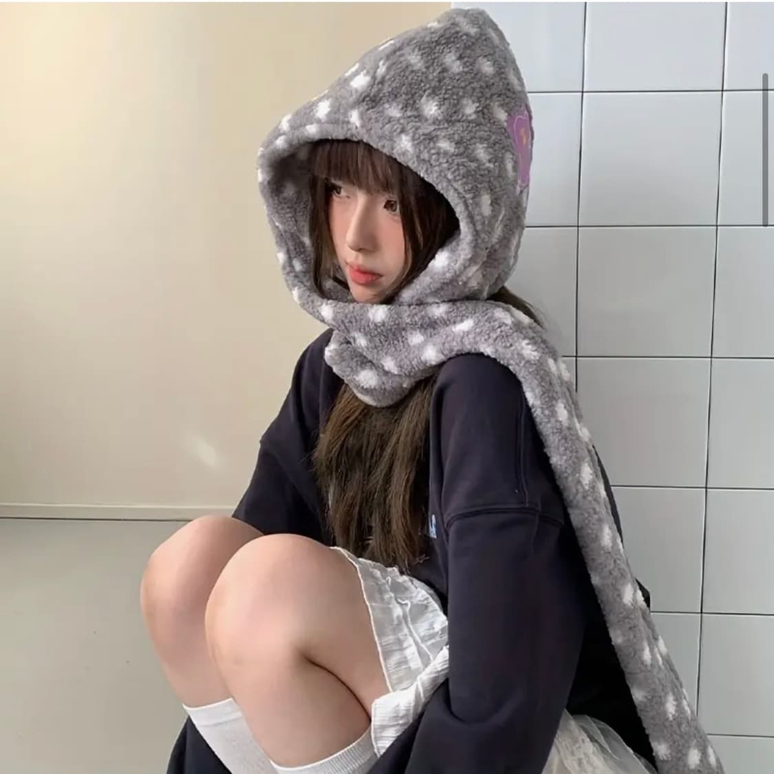 물방울 니트 모자 상품이미지1