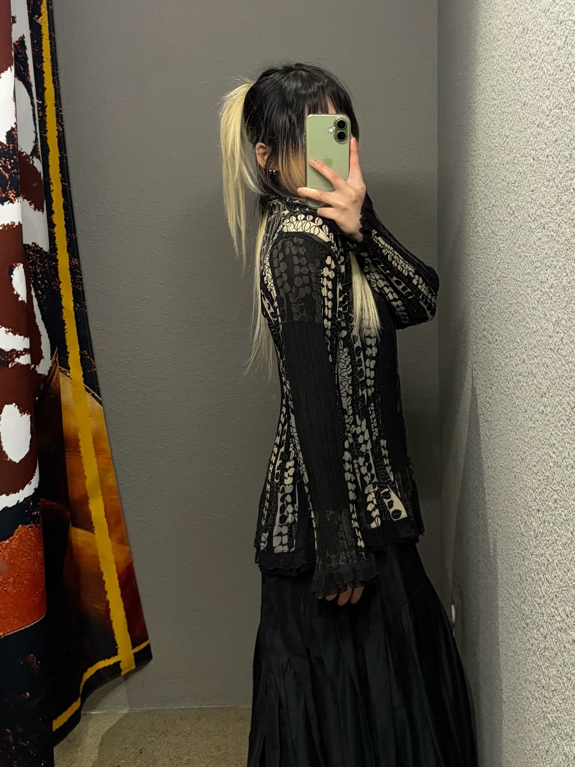 빈티지 패턴 플리츠 셔츠 상품이미지1