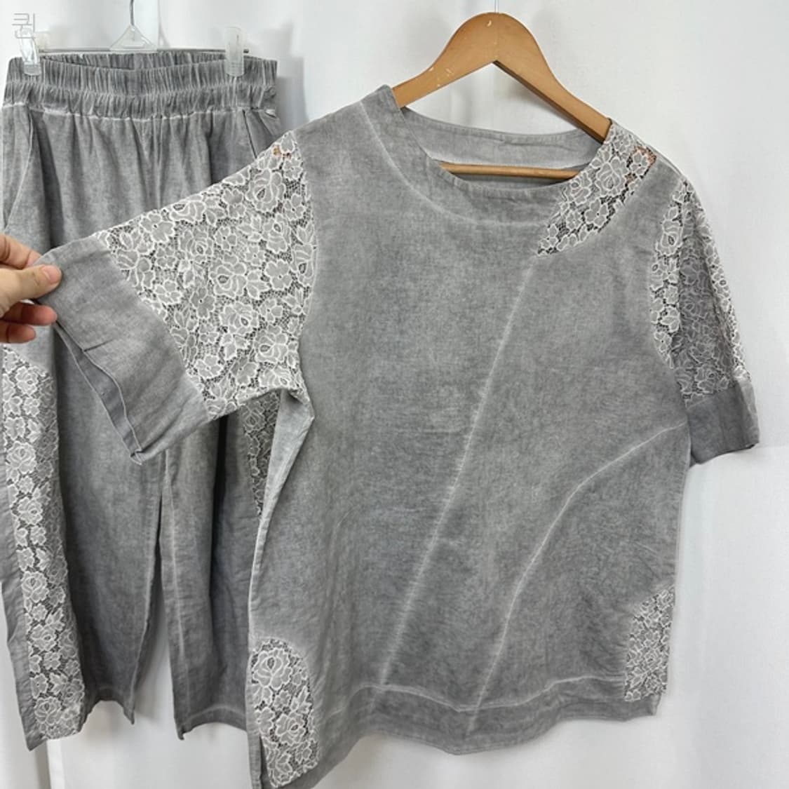 생활한복 여자 반팔티 밴딩바지 SET XL 상품이미지2