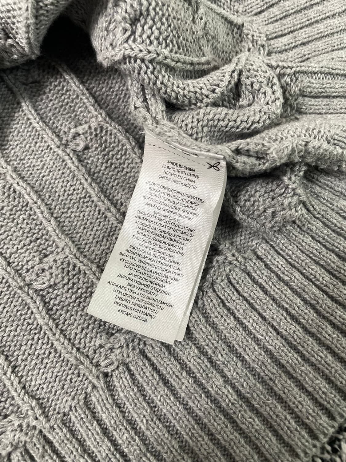 빈티지9. 폴로랄프로렌 케이블 니트 꽈배기 스웨터 그레이 네이비로고 상품이미지4