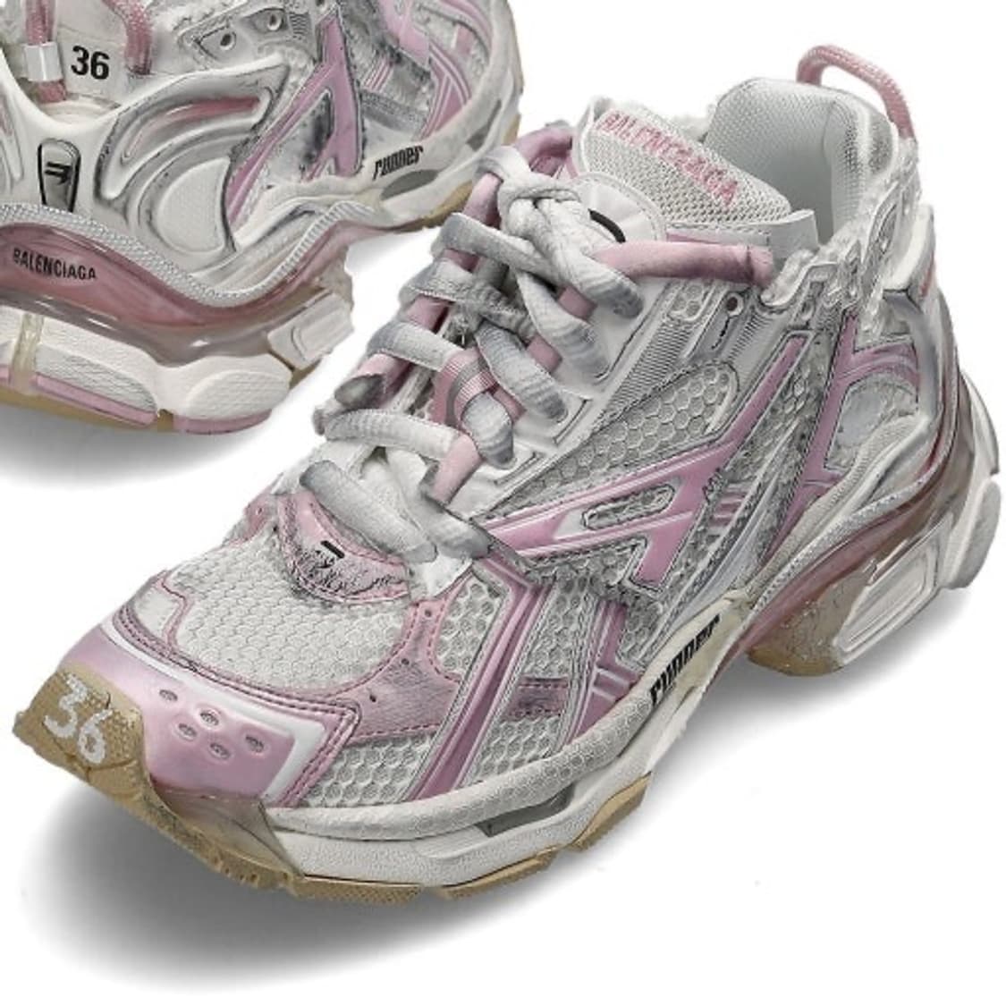 발렌시아가 뉴러너 스니커즈 핑크 화이트 36사이즈 상품이미지1