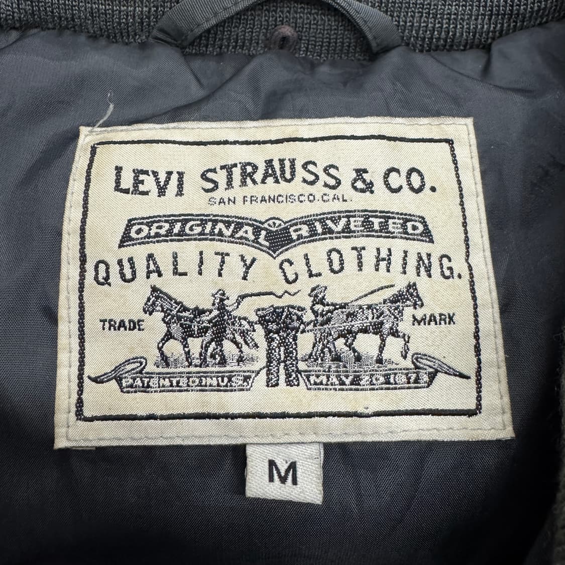 리바이스 바이커 레더도킹 숏 패딩 카키 상품이미지7