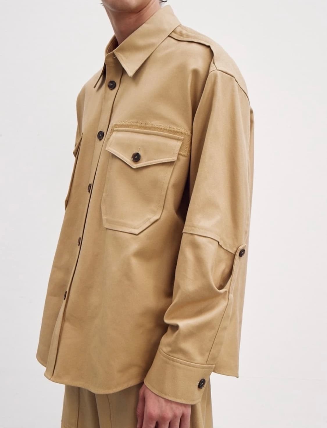 렉토 베이지 셔츠 자켓 상품이미지1