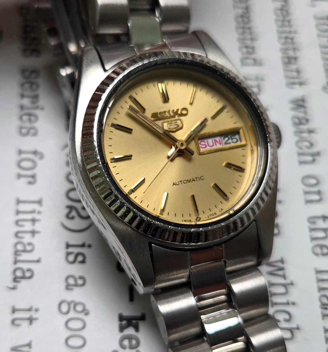 빈티지 세이코 데이데이트 샴골판 플루티드베젤 오토매틱 여성용  상품이미지10