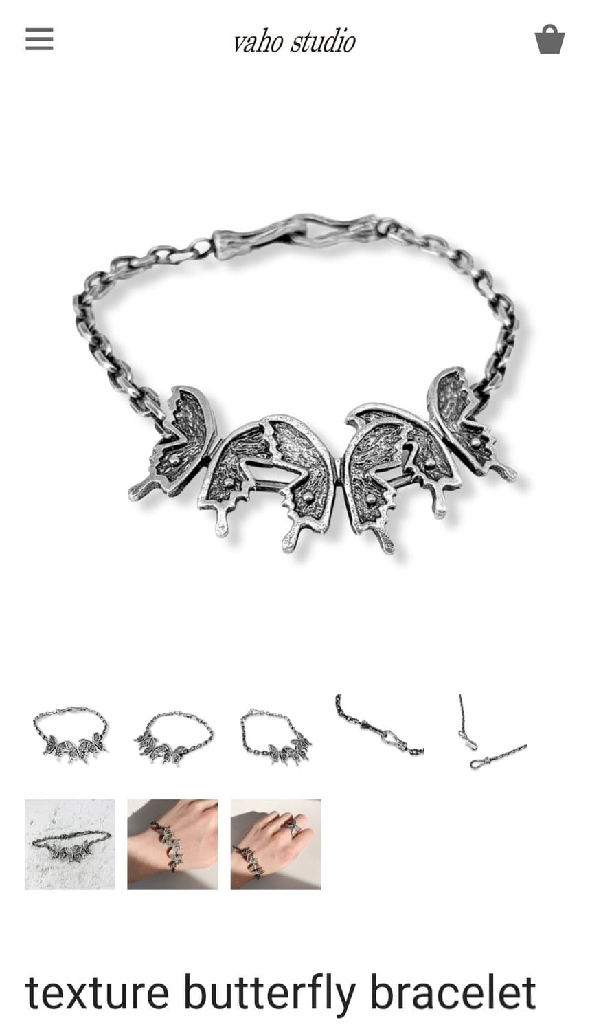바호스튜디오 texture butterfly bracelet 나비 팔찌 상품이미지1