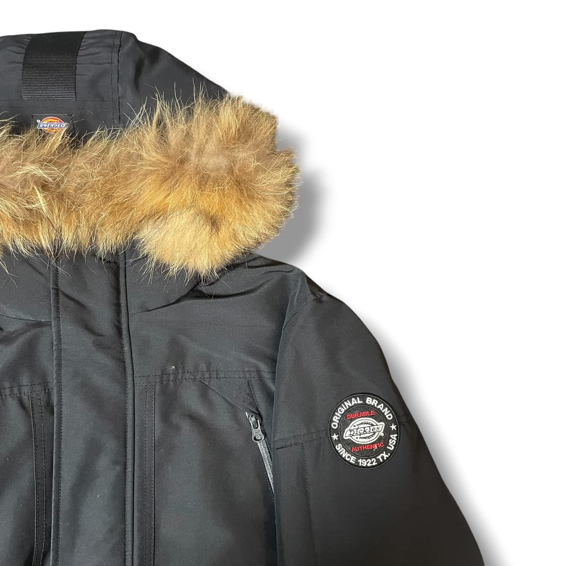 디키즈 라쿤털 후드 사이드로고 블랙 패딩 M 상품이미지3