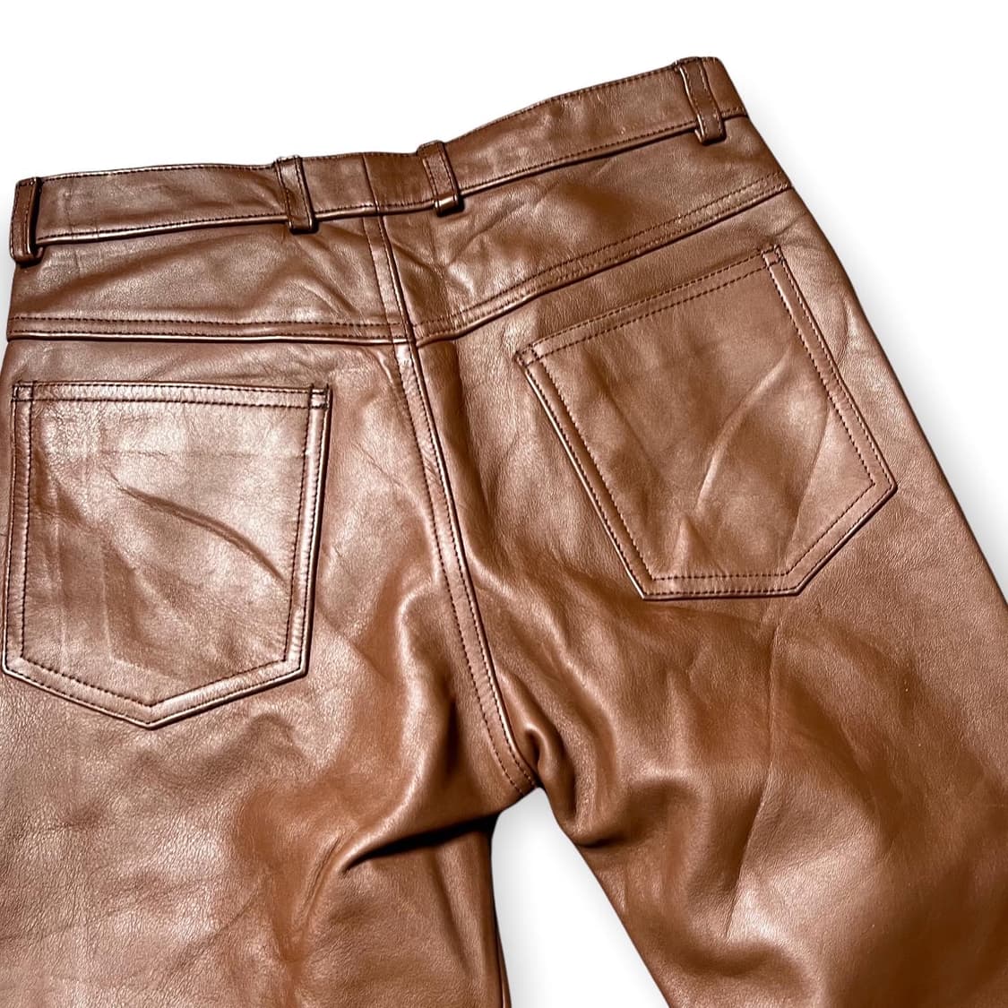 Met’z 브라운 카우 레더 팬츠 상품이미지7