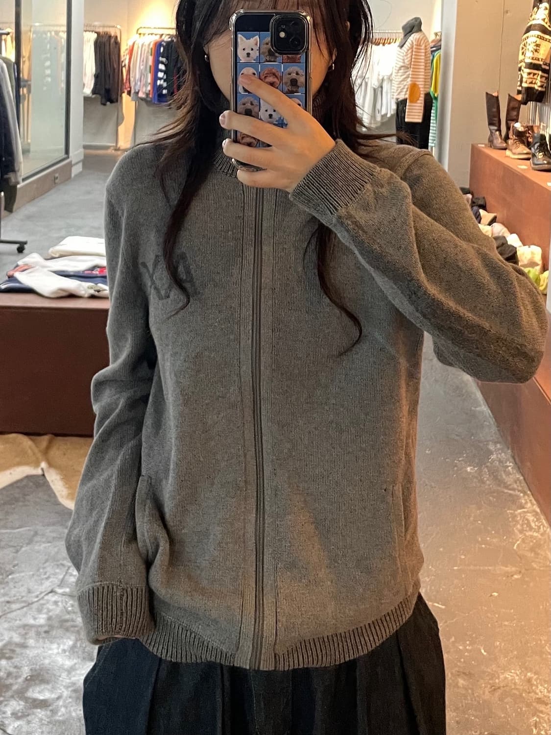 아르마니 로고 니트집업 H84 상품이미지1