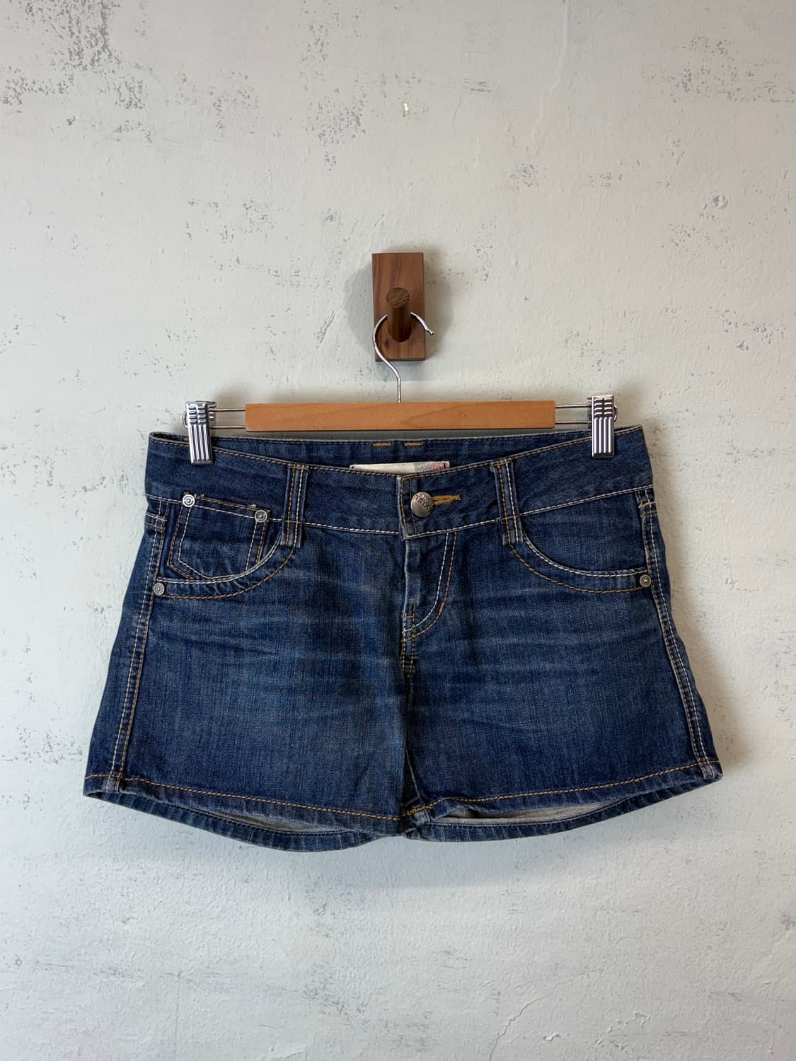 에비수 빈티지 y2k 데님 핫팬츠 상품이미지2