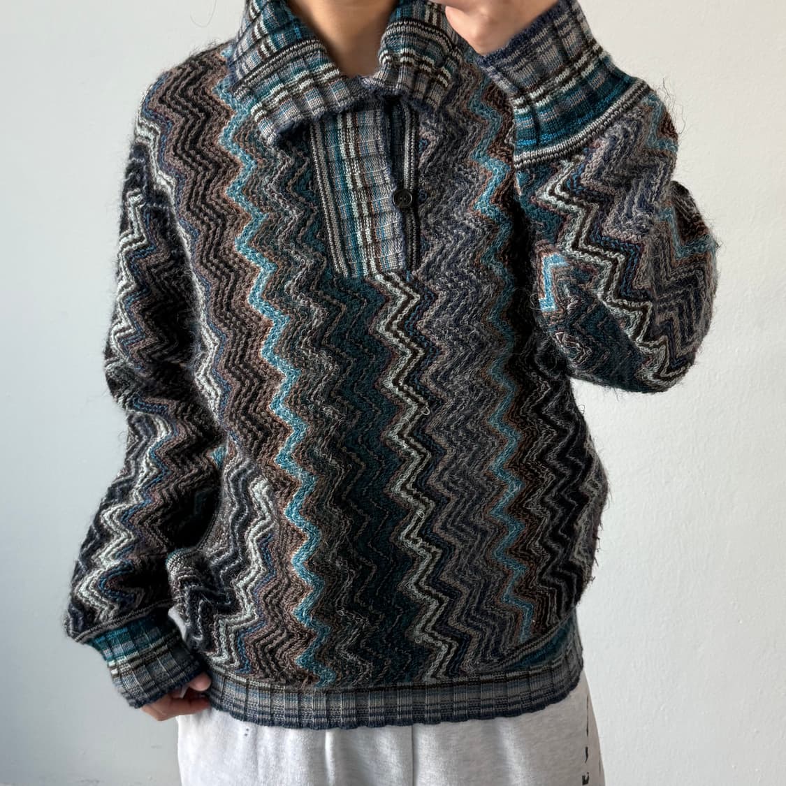 미쏘니 패턴 니트 상품이미지2