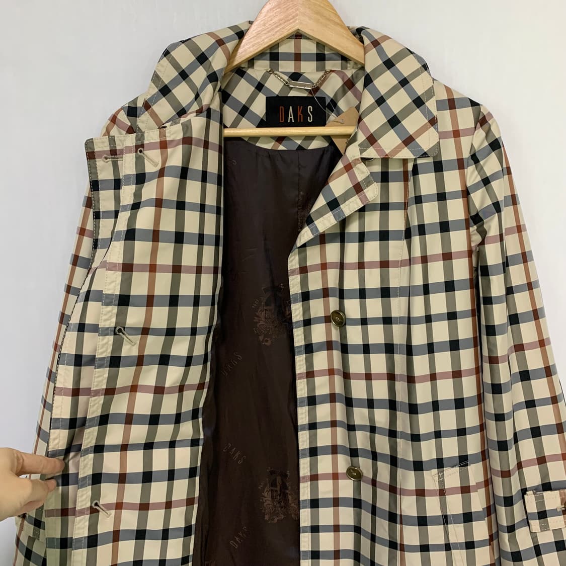 닥스 체크 하프 롱 트렌치 코트 여성 빈티지 자켓 상품이미지8