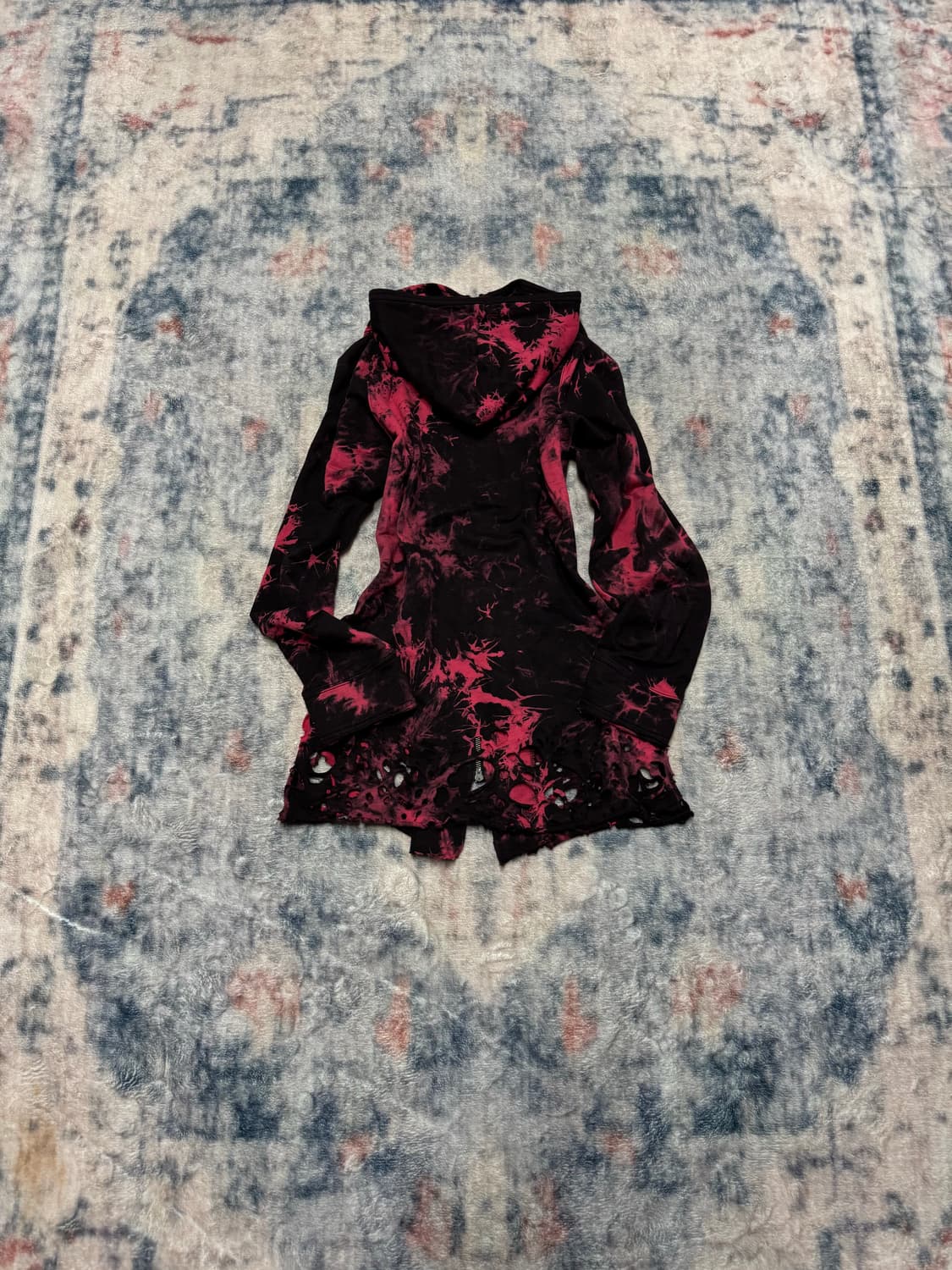 Xfrm 00s red destruction damaged hoodie 상품이미지6