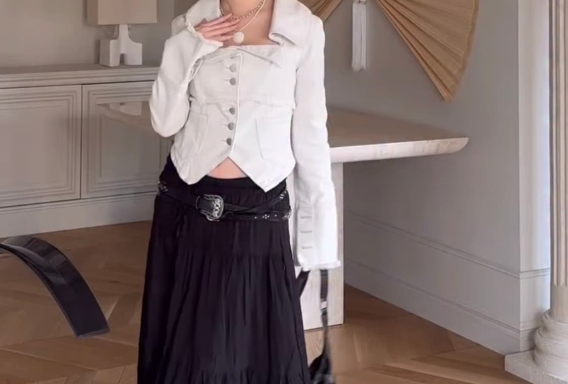 [새상품] 카시코 데님 자켓 화이트  상품이미지1