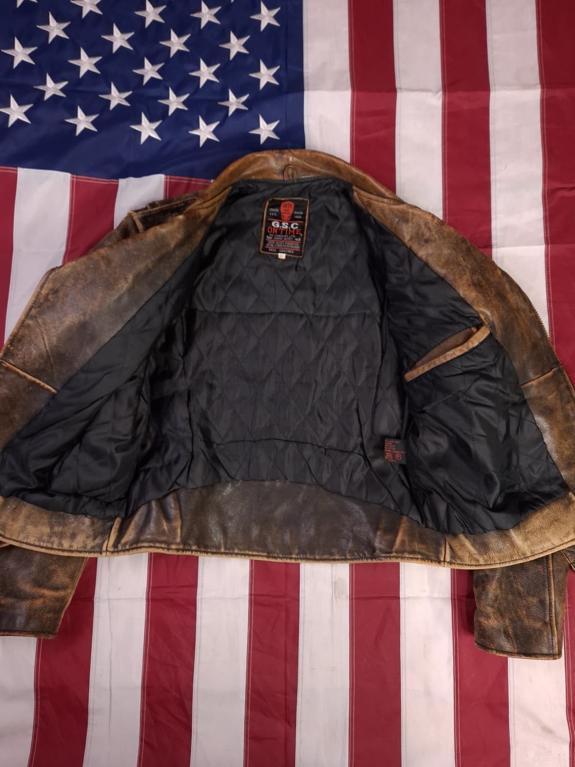 오리지날 빈티지 G.S.C 리얼레더 라이더자켓 상품이미지7