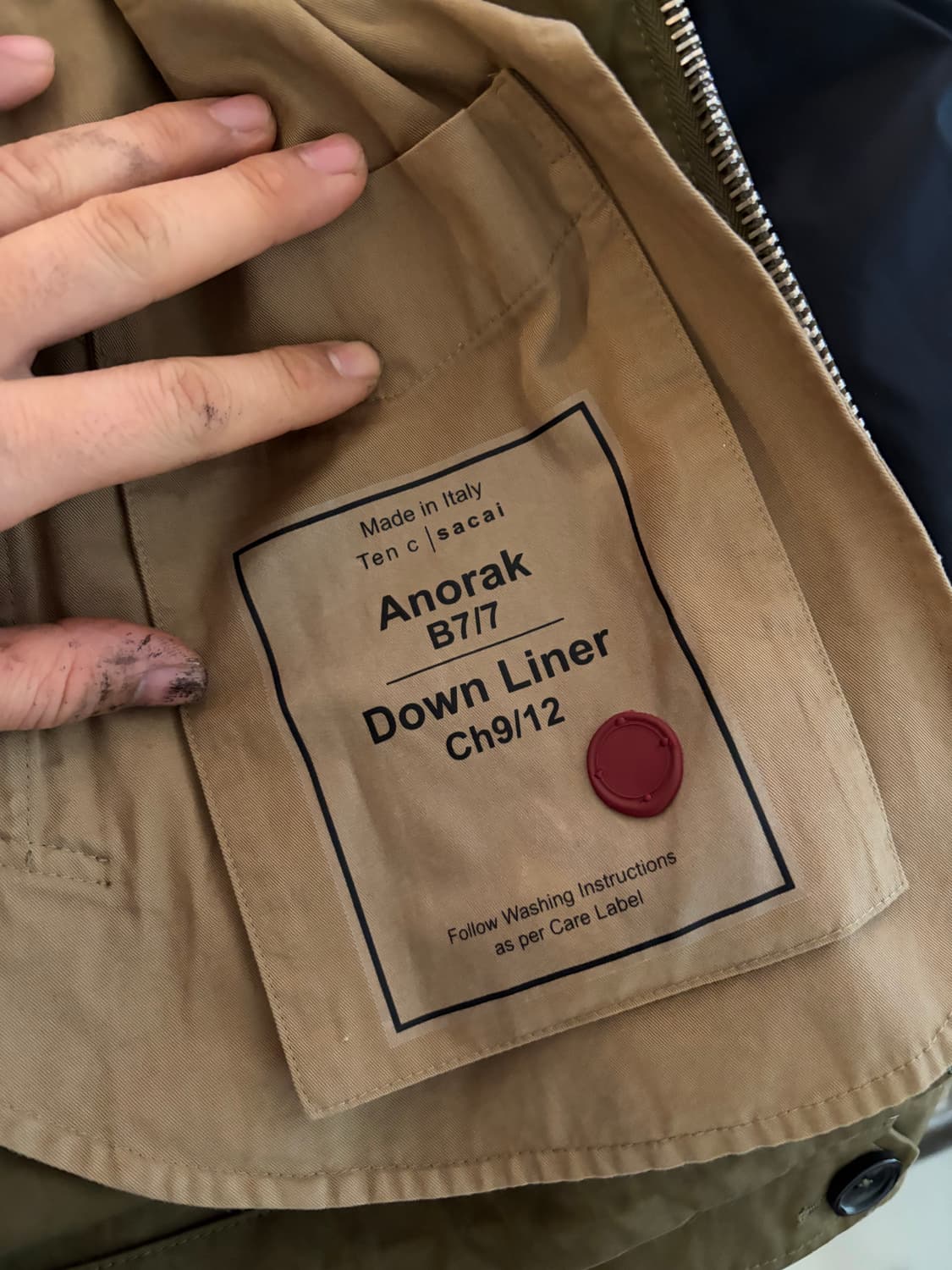 sacai x tenc 콜라보 레이어드 패딩 상품이미지8