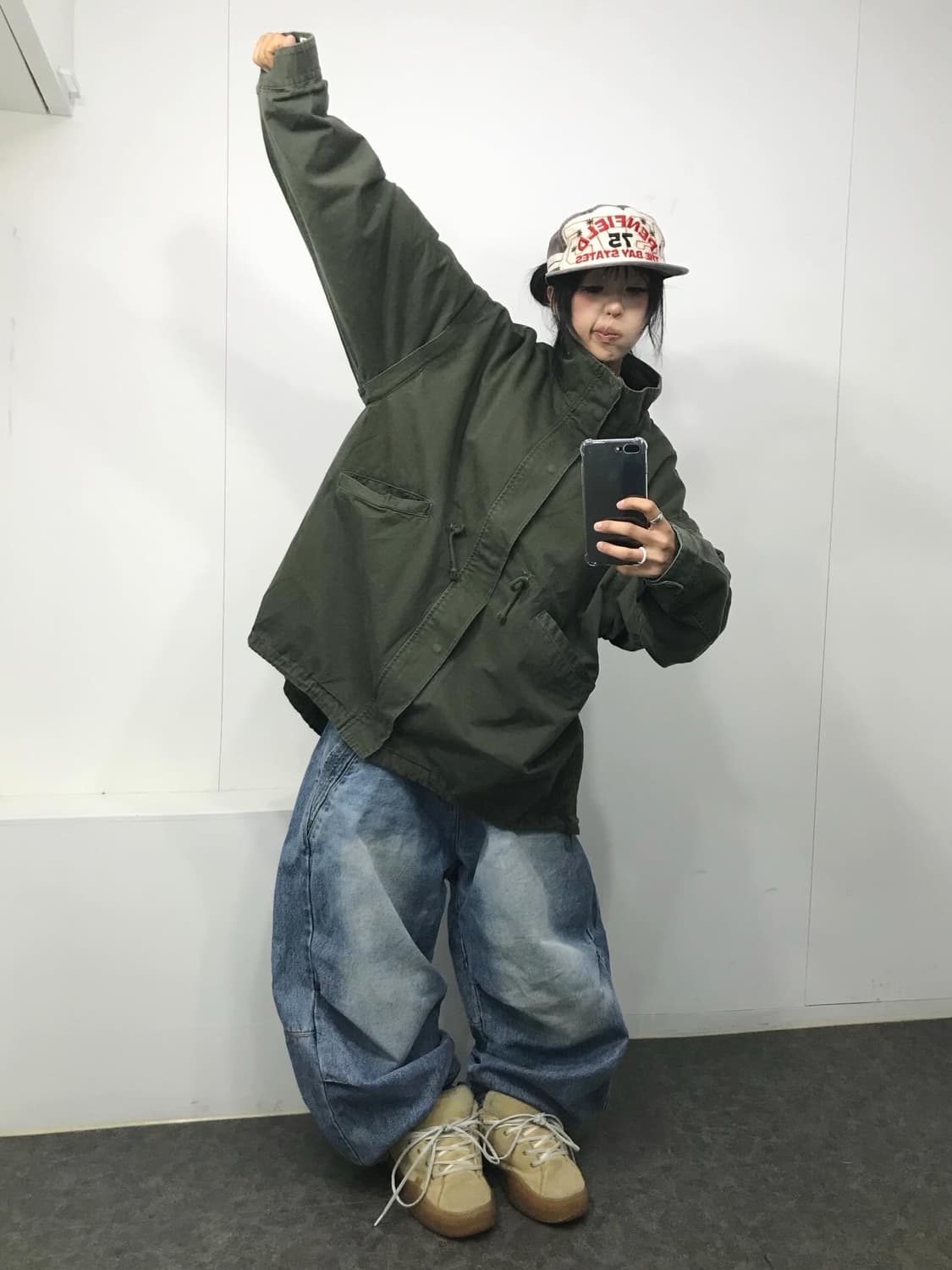 Military High Neck Khaki Jacket 상품이미지7