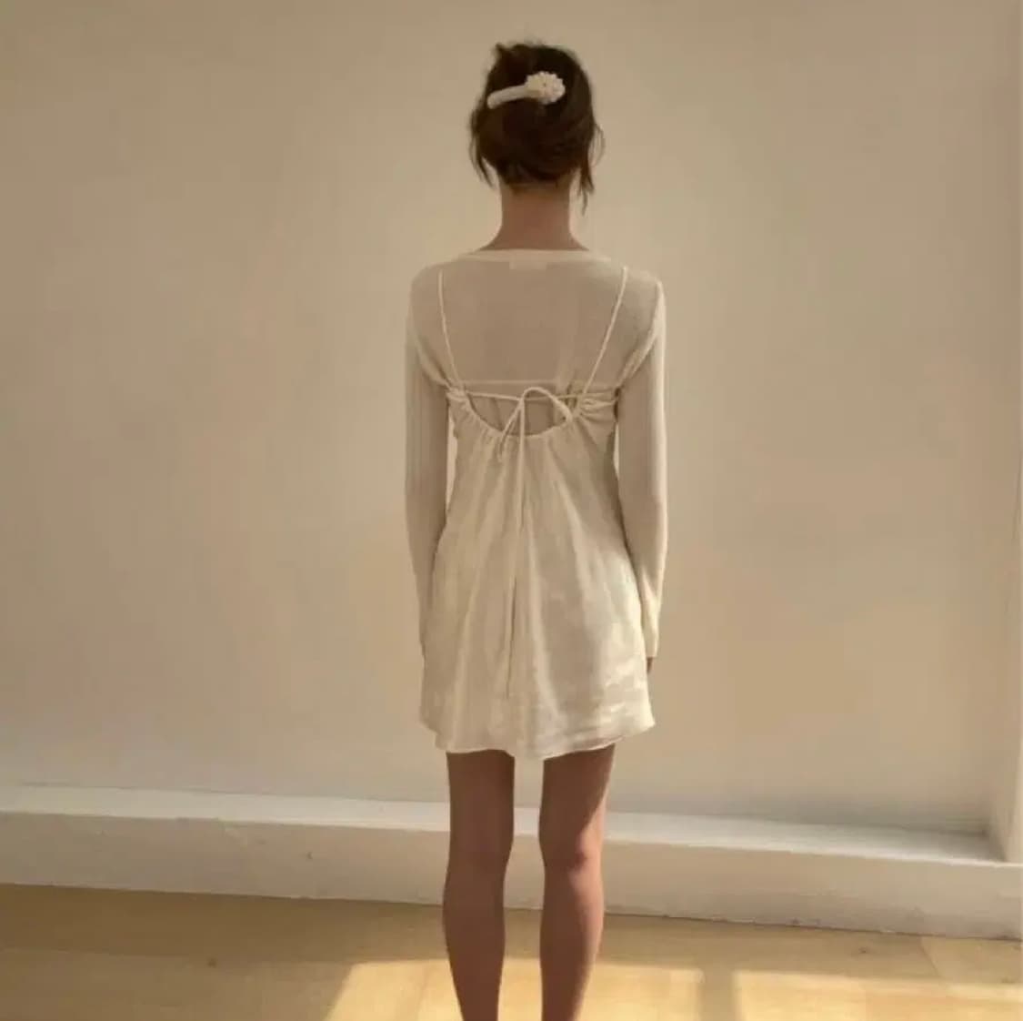 오브네어 패턴 드레스 아이보리 상품이미지2