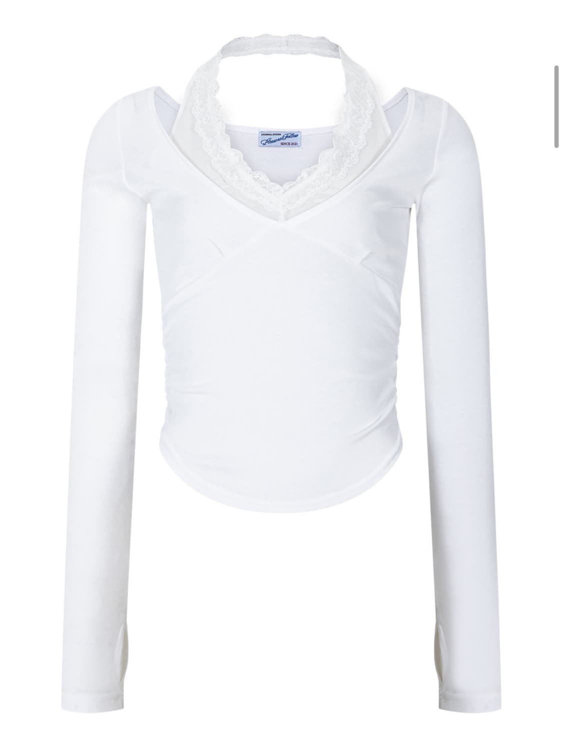 플리즈노팔로우 아멜리아 레이스 홀터 탑 화이트 상품이미지1