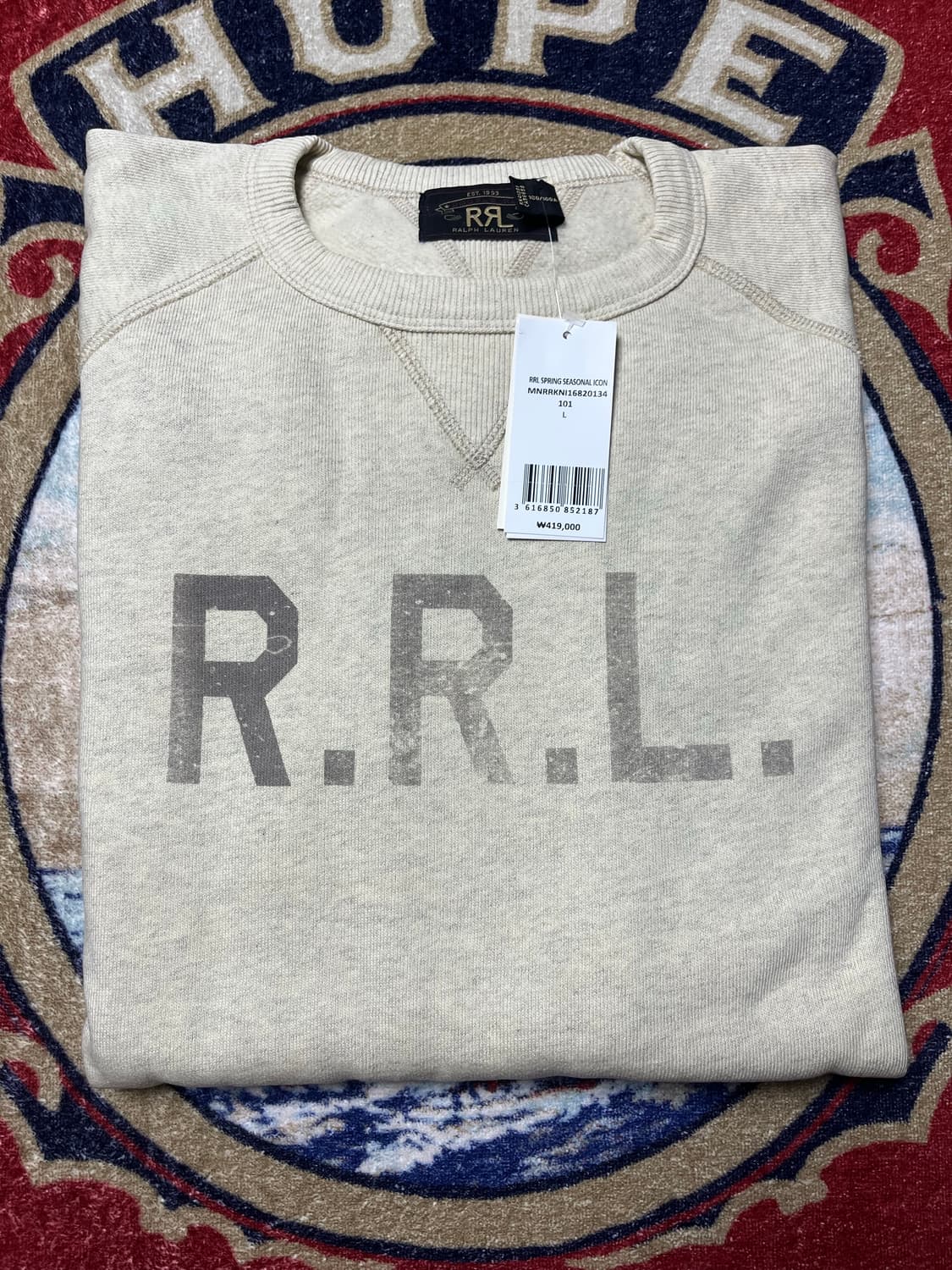 RRL 로고 플리스 스웨트셔츠 더블알엘 맨투맨  상품이미지1