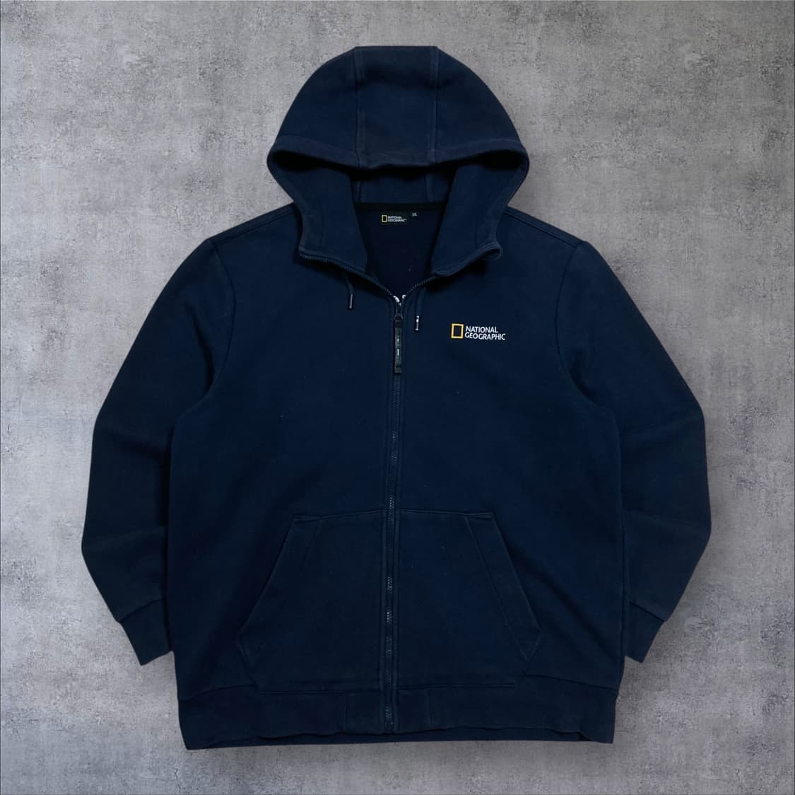 내셔널 지오그래픽 빅로고 네이비 후드 집업 상품이미지1
