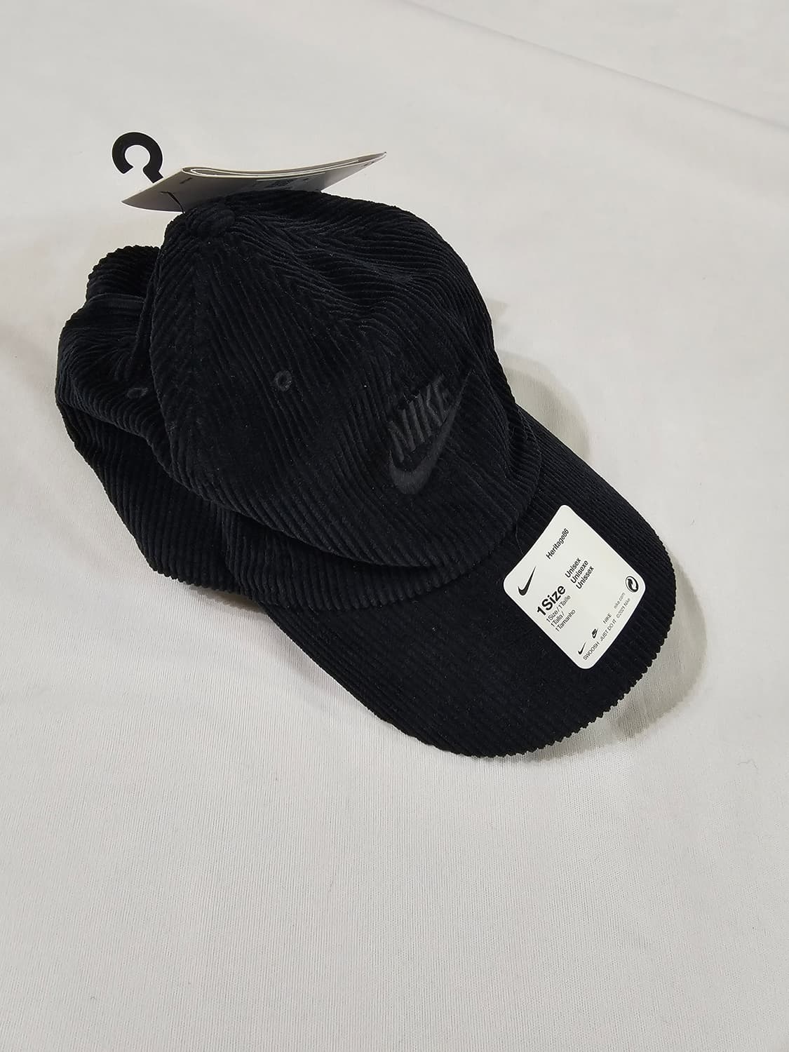 새상품) 나이키 헤리티지 86 코듀로이 베이스볼 볼캡 캡 블랙 모자 상품이미지2