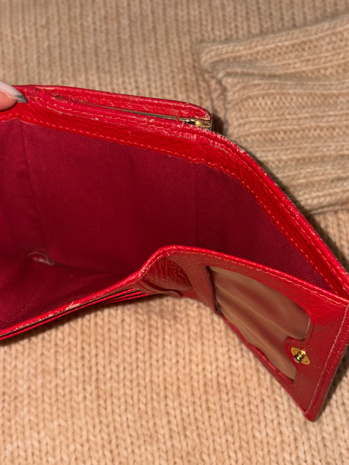 archive 비비안웨스트우드 브리튼 레드 가마구치 trifold 반지갑 상품이미지4