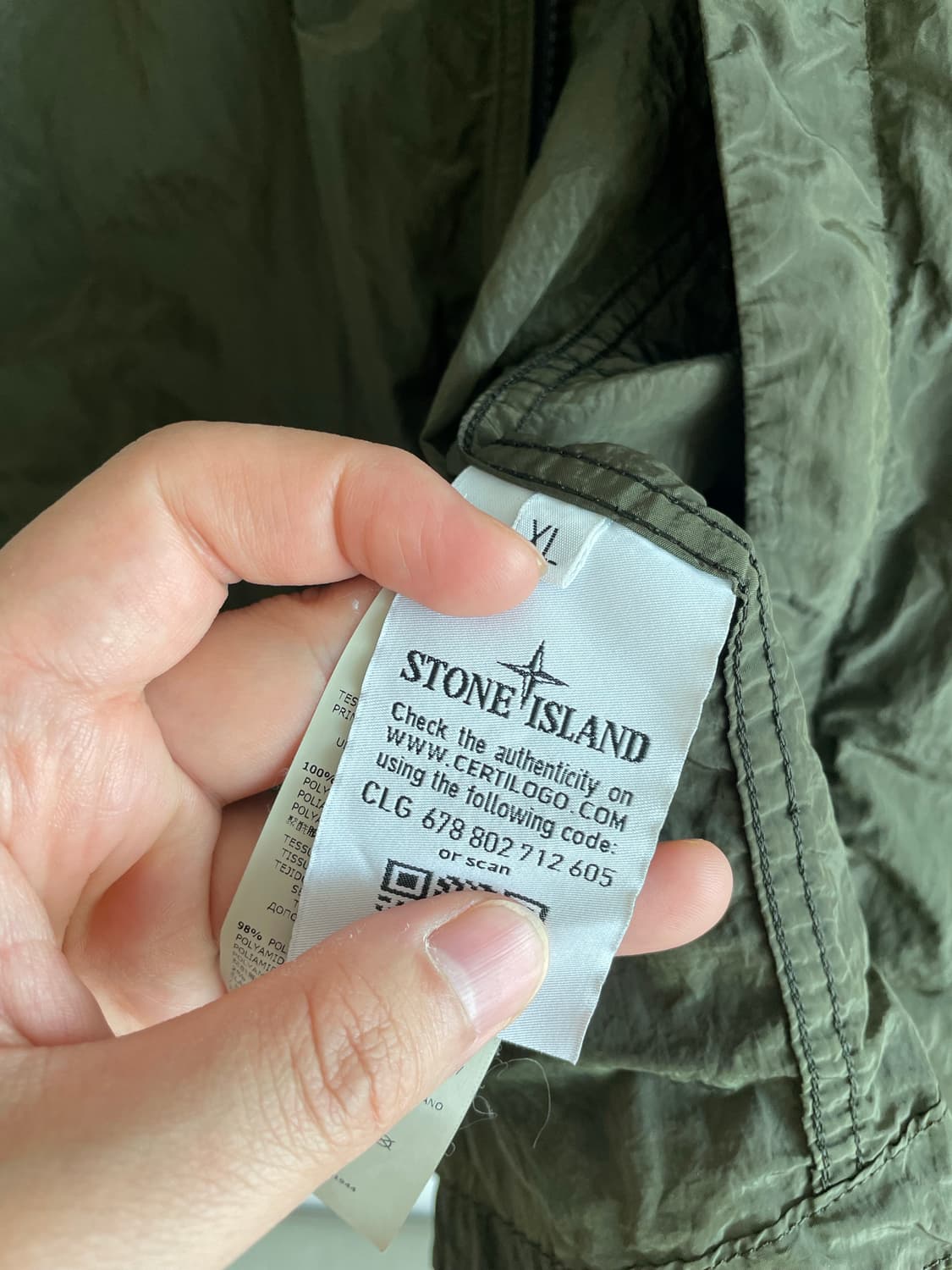 스톤아일랜드 18ss 나일론 메탈 셔츠 자켓 xl 카키 상품이미지5