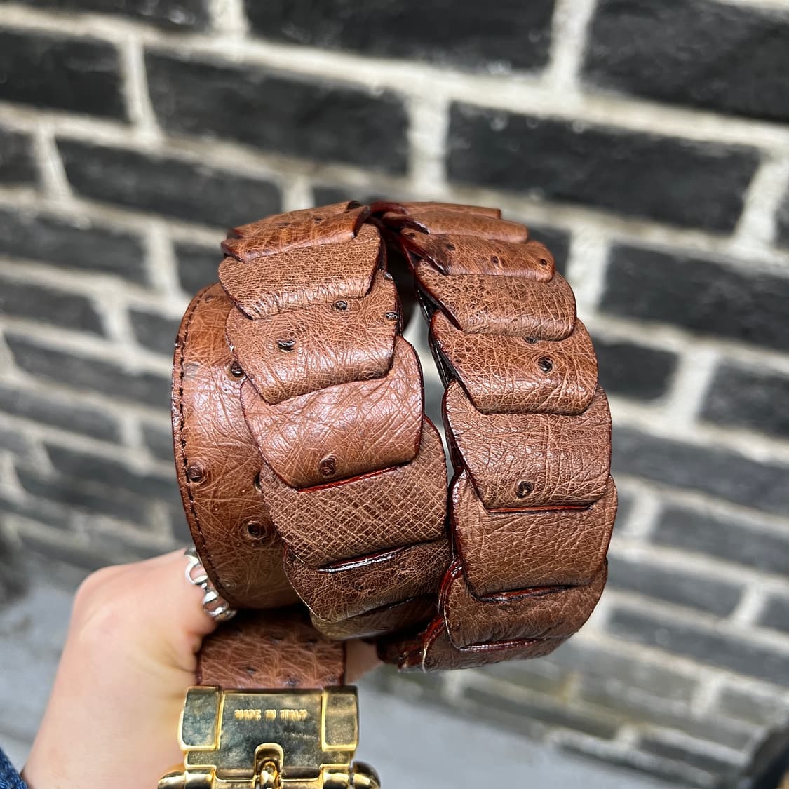 타조가죽 위빙 벨트 상품이미지4