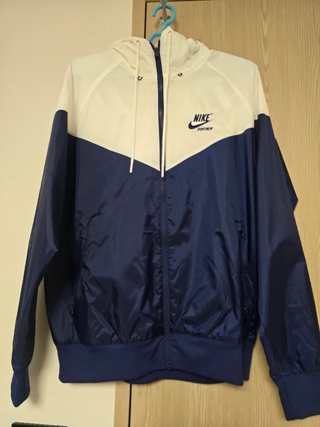 나이키 윈드러너 우븐 라인드 자켓 화이트 블루 보이드 - 아시아 상품이미지3