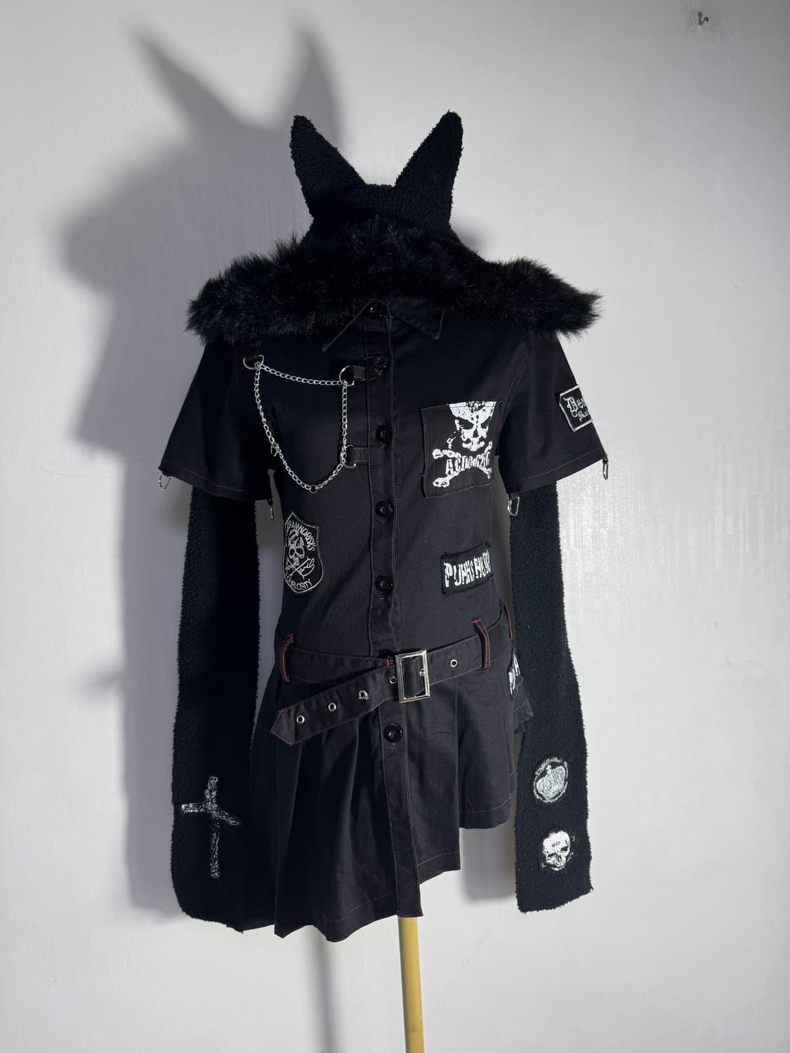 ACDC RAG 스컬 체인 어시메트리 스커트 원피스 펑크  상품이미지1