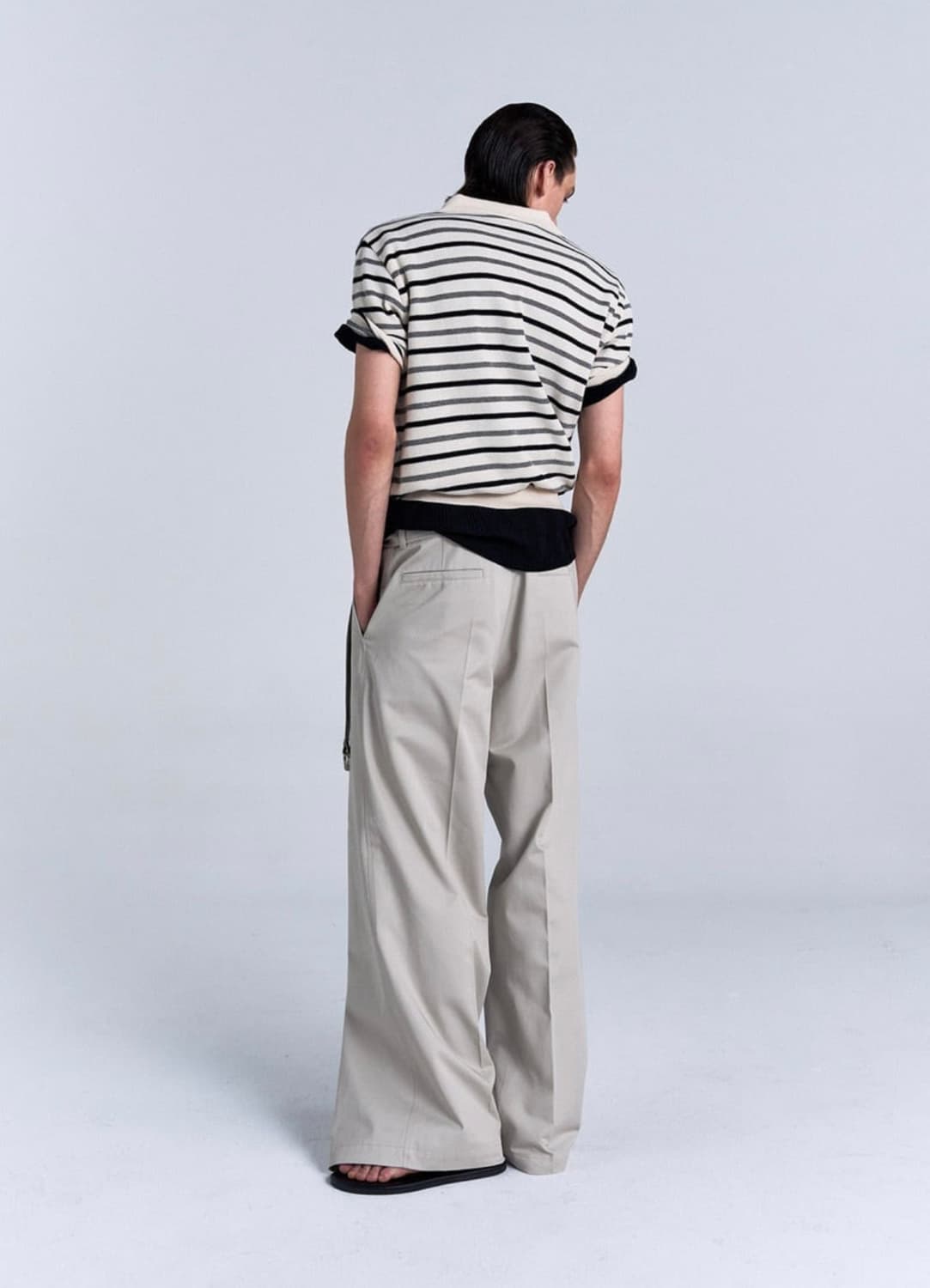 노이스 NOICE 코튼 스트라이프 니트 폴로 - 오트밀(새상품,미착용) 상품이미지2