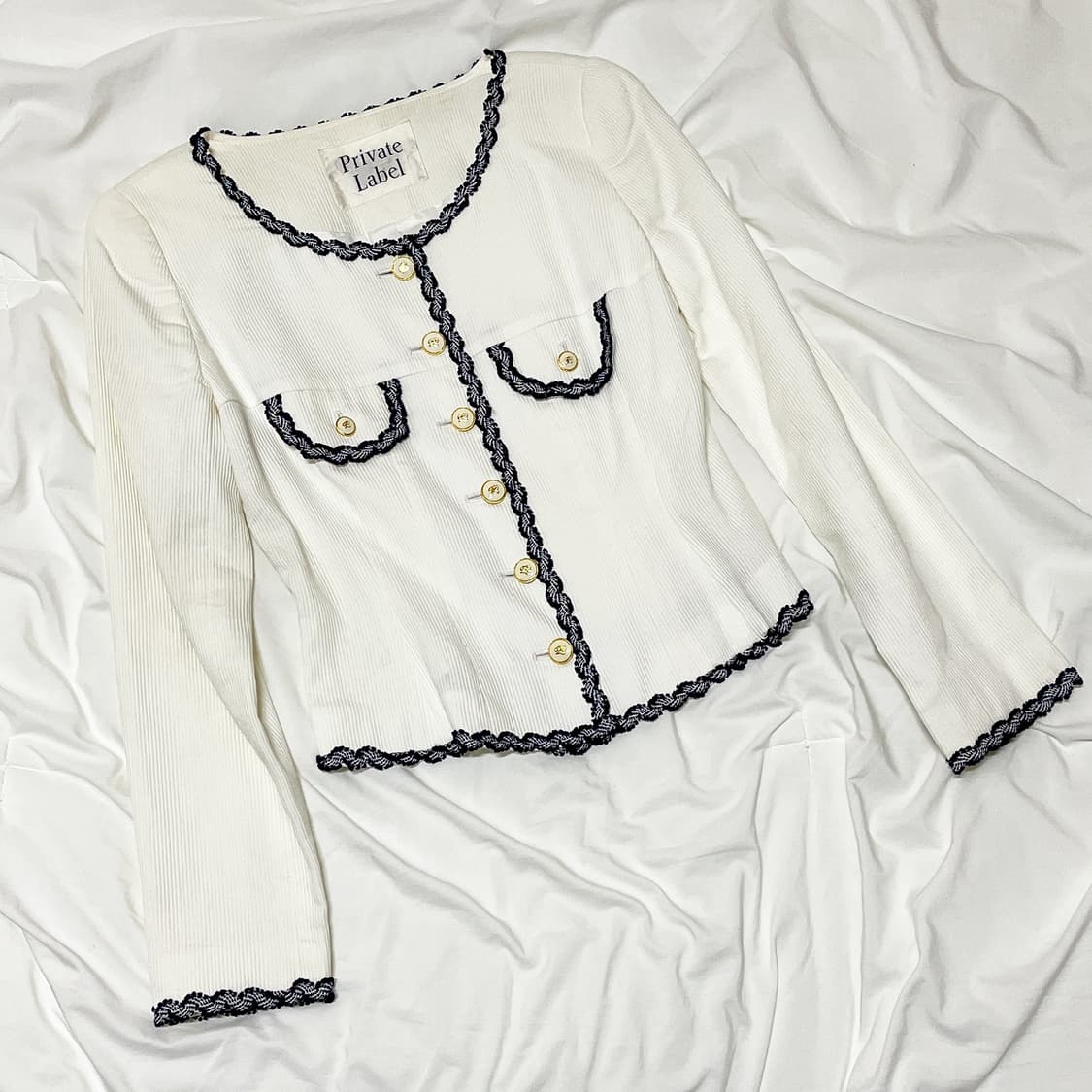 빈티지 ) 네이비트리밍 코듀로이 자켓 상품이미지2