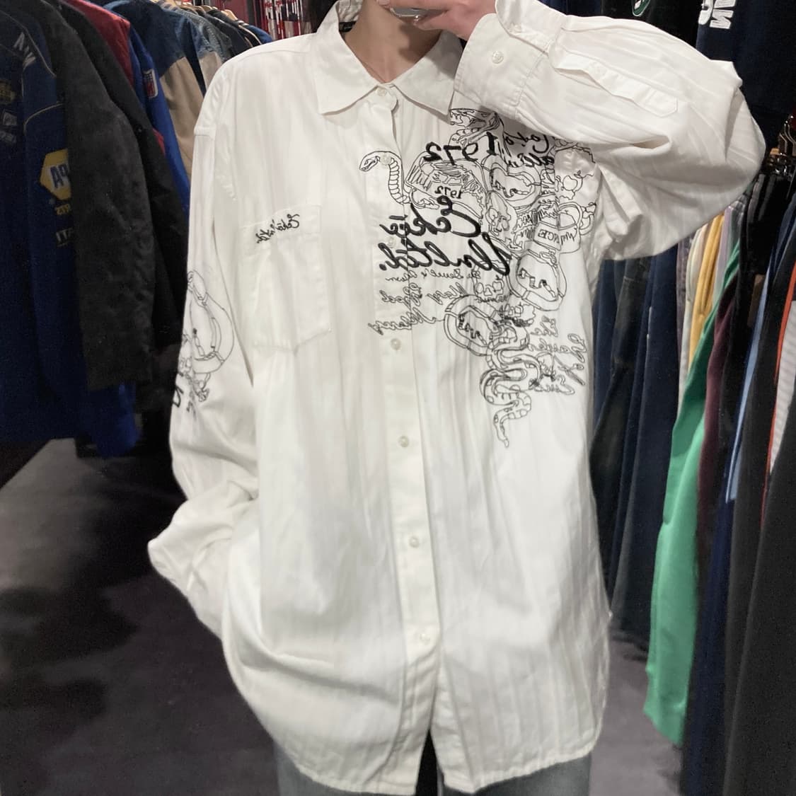 [IM] vtg 화이트 그래픽 셔츠 상품이미지2