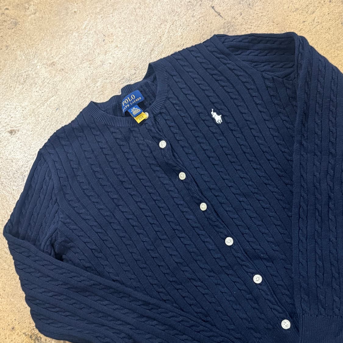 폴로 랄프로렌 네이비 꽈배기 니트 가디건 상품이미지1